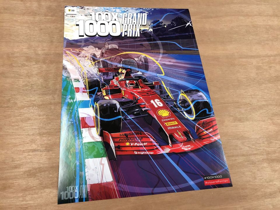 FERRARI F1 ITALY GRAND PRIX 1000TH FORMULA 1 RACE POSTER COVER ART